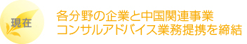 各分野の企業と中国関連事業コンサルアドバイス業務提携を締結